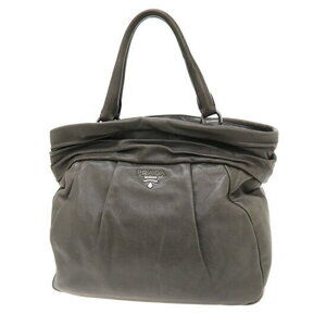 Prada Nappa Leather Ruched Tote Bag Black